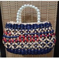 ราคา กระเป๋าสานผักตบชวา ลายดอกแก้ว ทรงมาลา หูมุก ใบใหญ่จุของได้เยอะ (16160847233)