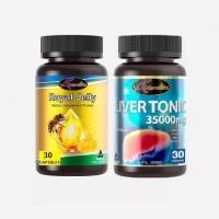 ราคา Auswelllife Royal Jelly นมผึ้ง บำรุงประสาทและสมอง ต้านความเครียด นอนไม่หลับ Auswelllife Liver Tonic 35000mg วิตามินบำรุงตับ 30 30 แคปซูล (3420510384)