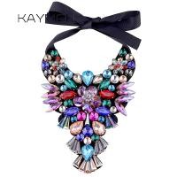 ราคา Fashion Crystal Necklace Pendant by Handmade Womens Statement Wedding Necklace Party Jewelry Maxi Torques Necklace Bijoux 1523 (14131924674)