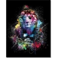 ราคา GATYZTORY กรอบสิงโตภาพวาดสีน้ำมันบนผ้าใบที่มีสีสันที่ทันสมัยสัตว์รูปภาพสีสำหรับบ้านผนังศิลปะตกแต่งใหม่0811 (19988828391)