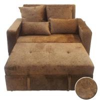 ราคา Raminthra Furniture โซฟาเบด รุ่น โบโลน่า ผ้ากำมะหยี่ ลายหนังช้าง สีน้ำตาล Sofa Bed (350564211)