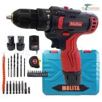 ราคา MOLITA สว่านไร้สาย สว่าน 32V 2 ระบบ พร้อมชุดอุปกรณ์ แบต 2 ก้อน ฟรีแถมอุปกรณ์29ชิ้น สีดำแดง (5090932363)