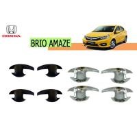 ราคา Honda Brio Amaze เบ้ารองมือเปิดเบ้ากันรอยเบ้ามือจับประตู ชุบโครเมี่ยม ดำด้าน ใส่ได้ทุกปี (1339686153)