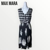ราคา Max mara เดรสแขนกุดลายดอกสีดำขาว (21349072800)