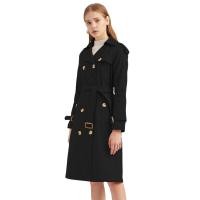 ราคา มีไซส์ใหญ่ Plus size Double Breasted Women Long Trench Coats Turn Down Collar Solid Color Female Windbreaker (18800081542)