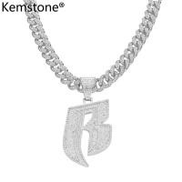 ราคา Kemstone สร้อยคอจี้ฮิปฮอปชุบทองเงินรูปตัว B สำหรับเครื่องประดับของผู้ชาย (20585258314)
