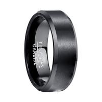 ราคา BONLAVIE 8mm Black Matte Finish Tungsten Carbide Ring Beveled Edges Comfort Fit Size 6 13 (20347276200)