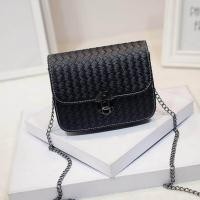 ราคา Fancybag กระเป๋าสะพาย Shoulder Bags สายโซ่ Metalic ลายตกแต่งถักสาน สีดำ (106443002)