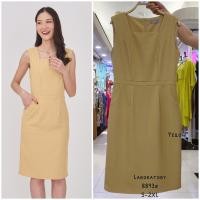 ราคา Laboratory เดรส 8893 เดรสแขนกุด ทรงคอเหลี่ยม กระโปรงสอบ ไซส์ S 2XL (21332342033)