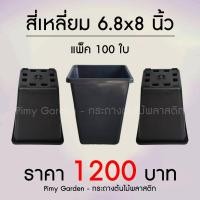 ราคา กระถางต้นไม้ ทรงสี่เหลี่ยม สูง 6 8x8 นิ้ว 1 แกลลอน แพ็ค 100 ใบ (21270946430)