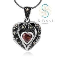 ราคา SUVANI เงินแท้ 92 5 ล็อกเก็ตหัวใจ ใส่ได้ 3รูป สวยหรู ประดับด้วยหินโกเมนสีแดง จี้พร้อมสร้อยคอเงินแท้ (12457788907)