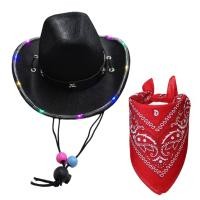 ราคา Fuwen เสื้อสุนัขคาวบอยตะวันตกผ้าพันคอสัตว์เลี้ยงและหมวกมีลายไม่ซ้ำใครหมวกคาวบอยและชุดผ้าพันคอสุนัขน่ารักพร้อมเครื่องแต่งกายสัตว์เลี้ยงไฟประดับตกแต่งเหมาะสำหรับงานเลี้ยง (20537048991)