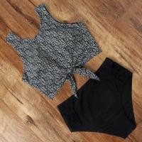 ราคา ชุดว่ายน้ำบิกินีเอวสูงพิมพ์ลายชุดว่ายน้ำลายดอกไม้บิกินี่สตรีบิกินีคอสูงดันชุดว่ายน้ำชุดว่ายน้ำงู (18358536661)