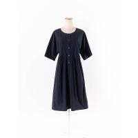 ราคา uniqlo เดรสแขนสั้นสีกรมกระดุมหน้า ป้ายแบรนด์ระบุไซส์ M Preloved (20670736058)