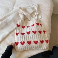 ราคา Knitted Bag For Women With Large Capacity 2023 Early Autumn New Fashion Shoulder Bag Soft Cotton Thread Commuting Love Tote Bag (21236258721)