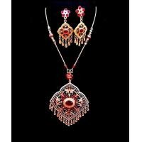 ราคา ชุดสร้อยและต่างหูเข้าชุด เครื่องประดับไทย เคลือบแก้ว ประดับพลอยเทียม by salisa (826410252)