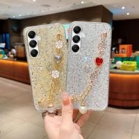 ราคา KOSLAM เคสโทรศัพท์ลายดอกไม้น่ารักสำหรับ Samsung Galaxy A05S A05 A35 5G A54 5G A34 5G A14 5G A14 A14 LTE ใหม่เคสไอโฟนใส่แฟชั่นประกายดาวท้องฟ้าส่องแสงเคสในสต็อก (21031183135)