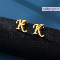 ราคา sadghgeahr ต่างหูสแตนเลสแบบมีตัวอักษร26ตัวอักษร A Z นำโชคต่างหูทองกันน้ำเป็นของขวัญเครื่องประดับ (20916411154)