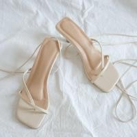 ราคา BARE รองเท้าส้นสูง 2 นิ้ว เเบบพันขาสูง (12016419549)