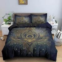 ราคา 2 3pcs Bed Set Bohemian Lotus Duvet Cover Set Mandala Flower Quilt Cover Adult Black Bedding Set Queen King Twin Teens Bed Cover (16209346766)