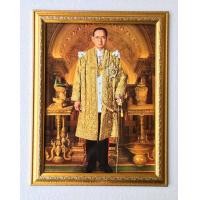 ราคา ภาพรํชกาลที่9พระราชินี ใส่กรอบทอง ภาพเคลือบฟีล์มลามิเนตอย่างดี ขนาดรวมกรอบ 18x23 นิ้ว (9512930048)