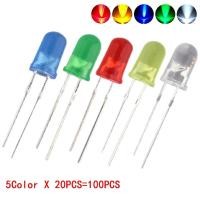 ราคา หลอดไฟ LED ไดโอดเปล่งแสงสีเขียวใสขนาด5มม มี100ชิ้นสีใสสีแดงสีขาวสีเหลืองสีฟ้า (21341398119)