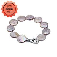 ราคา สร้อยข้อมือสตรีสีม่วงธรรมชาติพิสดารมุกออกแบบสร้อยข้อมือเหรียญเงินรูปร่างมุกมือลูกปัดสร้อยข้อมือ (16666699437)