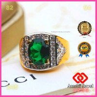 ราคา แหวนทอง ประดับพลอยสีเขียวมรกต ล้อมเพชร Green CZ Ring แหวน พลอยสีประจำวันเกิด เสริมดวง แหวนพลอย แหวนชาย เสริมโชคลาภ เรียกทรัพย์ (17364596365)