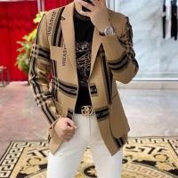 ราคา Yushu สูทถักสำหรับผู้ชายชุดลำลองใหม่แจ็กเก็ตเสื้อสเว็ตเตอร์ถักสไตล์เกาหลีลายสก๊อต (20952995791)