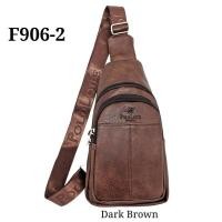 ราคา Original Polo Louie Men PU Leather Stripes Chest Bag Fashion Sling Shoulder Bag Cross Body Bag Backpack (16487101991)