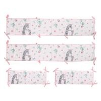 ราคา Crib Cushion Bumper Pads 4PCS Crib Cushion for Rails Baby Proofing Bed Safety Rails for Children Toddler Bed Rails with Strap Fits Full Size Four Sided Slatted well made (20506662790)