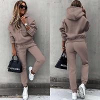 ราคา Fashion Tracksuit 2 Piece Set Winter Warm Sweatshirt Suit Women Drawstring Elastic Waist Long Pants Casual Autumn Tracksuit Sets (20433242556)