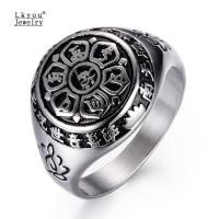 ราคา Lkyou วินเทจพระพุทธรูปtotemsโลตัสภาษาสันสกฤตโอนโชคดีแหวนเครื่องรางเครื่องประดับ (1150360440)