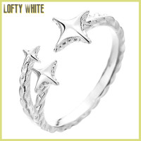 ราคา Lofty แหวนเงินรูปดาวแฟชั่นสีขาวแหวนปรับรูเปิดได้รูปดาวสี่แฉกแนวพังก์สำหรับผู้หญิงผู้ชายเครื่องประดับแหวนประดับ (21164576774)
