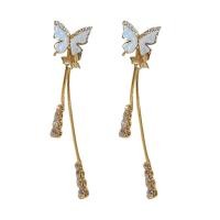 ราคา ต่างหูระย้าแวววาวหรูหราพู่ยาวสไตล์เกาหลีต่างหูแบบยาวประดับเพชรเทียมฝังผีเสื้อเครื่องประดับแฟชั่นต่างหูรูปหยดน้ำยอดนิยม (17179958639)