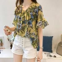 ราคา ขนาดพิเศษ2022ของผู้หญิงเสื้อเชิ้ตชุดผ้าชีฟองเปิดไหล่พิมพ์ลายฝรั่งเศสเดรสสำหรับคนอ้วนเสื้อตัวหลวมคลุมหน้าท้องฤดูร้อน (17658598924)