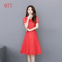 ราคา ชุดราตรียกน้ำชาเจ้าสาวสีแดงสดชุดเดรสกระโปรงลูกไม้กลับบ้านสำหรับคนตัวเล็กดูผอมดูดีแบบใหม่ในฤดูร้อน2022 (20785192384)