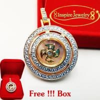 ราคา INSPIRE JEWELRY จี้เพชรสวิส กังหันล้อมเพชรสามชั้น หรือ สองชั้นตามชอบ พร้อมกล่องกำมะหยี่ งานจิวเวลลี่ gold plated diamond clonning Gold (4688462325)