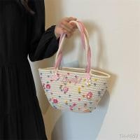 ราคา 2023 Summer New Cotton Rope Woven Bag Fashion Small Fresh Casual Bucket Seaside Vacation Beach Portable (20937060955)