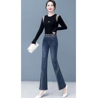 ราคา กางเกงขาม้าเอวยางยืดเพิ่มความหนาแบบใหม่ใส่ในฤดูใบไม้ร่วงและฤดูหนาวกางเกงขายาวผ้ายืดใส่แล้วดูผอมเพรียวกางเกงขากระดิ่งชายรุ่ยกางเกงยีนส์ผู้หญิงลายดอกบุขนกำมะหยี่ (20562964092)