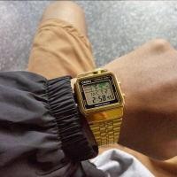 ราคา Casio นาฬิกาข้อมือชุดของผู้ชายหรูหรา LED ดิจิตอลนาฬิกาควอตซ์ทหารกีฬากันน้ำ A168WG 9W (19700791419)