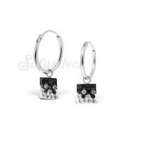 ราคา Silver thai Silver Square Hoops Earrings with Preciosa Crystal Charms ต่างหูแบบห่วงห้อยรูปสีเหลี่ยมเงินแท้925 (9727674669)