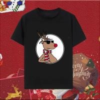 ราคา เสื้อยืดคอตตอน เสื้อยืดคอกลมพิมพ์ลาย Christmas Deer T Shirt รุ่น S 5XL (21027911440)