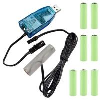 ราคา Universal 1M USB To 1 5V 3V 4 5V 6V 12V 24V AM3 Aa LR6 Dummy แบตเตอรี่สายไฟสำหรับวิทยุ LED Light พัดลมของเล่นคีย์บอร์ด (16725421046)