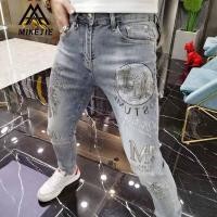 ราคา MIKEJIE ผู้ชายกางเกงยีนส์ปัก2022ฤดูใบไม้ผลิ ฤดูร้อนล่าสุดกางเกงยีนส์ผู้ชายเพชรพิมพ์น้ำแบรนด์หล่อสบายๆกางเกงแบบบาง (15208055373)