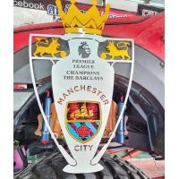 ราคา แมนเชสเตอร์ซิตี้ ถ้วยพรีเมียร์ลีก เหล็กตัดเลเซอร์ ขนาดเท่าถ้วยจริง 76 43 cm เหล็กหนา 2 5 mm หนัก 3 kg ทำสีเหมือนจริง ใช้สี 2k ใช้พ่นรถยนต์ (9181241132)