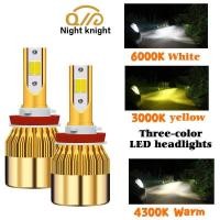 ราคา 2ชิ้นH4 LED H1 H11 9005 9012 H7 LEDไฟหน้ารถ3สีเปลี่ยนไฟหน้า3000K 4300K 6000K H8 H3 9006 HB3 HB4รถหมอกไฟสีคู่สำหรับPerodua PROTON (20054994967)
