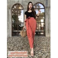 ราคา กางเกงผ้าฝ้าย ผูกโบว์ที่เอว (18446100311)