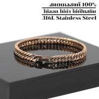 ราคา สร้อยข้อมือ เลสข้อมือ หน้ากว้าง 6 มิล สีพิ้งโกล กำไลข้อมือ ข้อมือสแตนเลส สร้อยข้อมือคู่ เครื่องประดับสแตนเลส รุ่น LM004 Pinkgold (414773850)