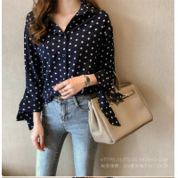 ราคา เสื้อเชิ้ต เสื้อเชิ้ตผู้หญิง ทรงoversize ลายจุด อก40 42 นิ้ว สาวเล็กสาวอวบใส่ได้จ้า มี 2 สี กรม แดง (1730872227)